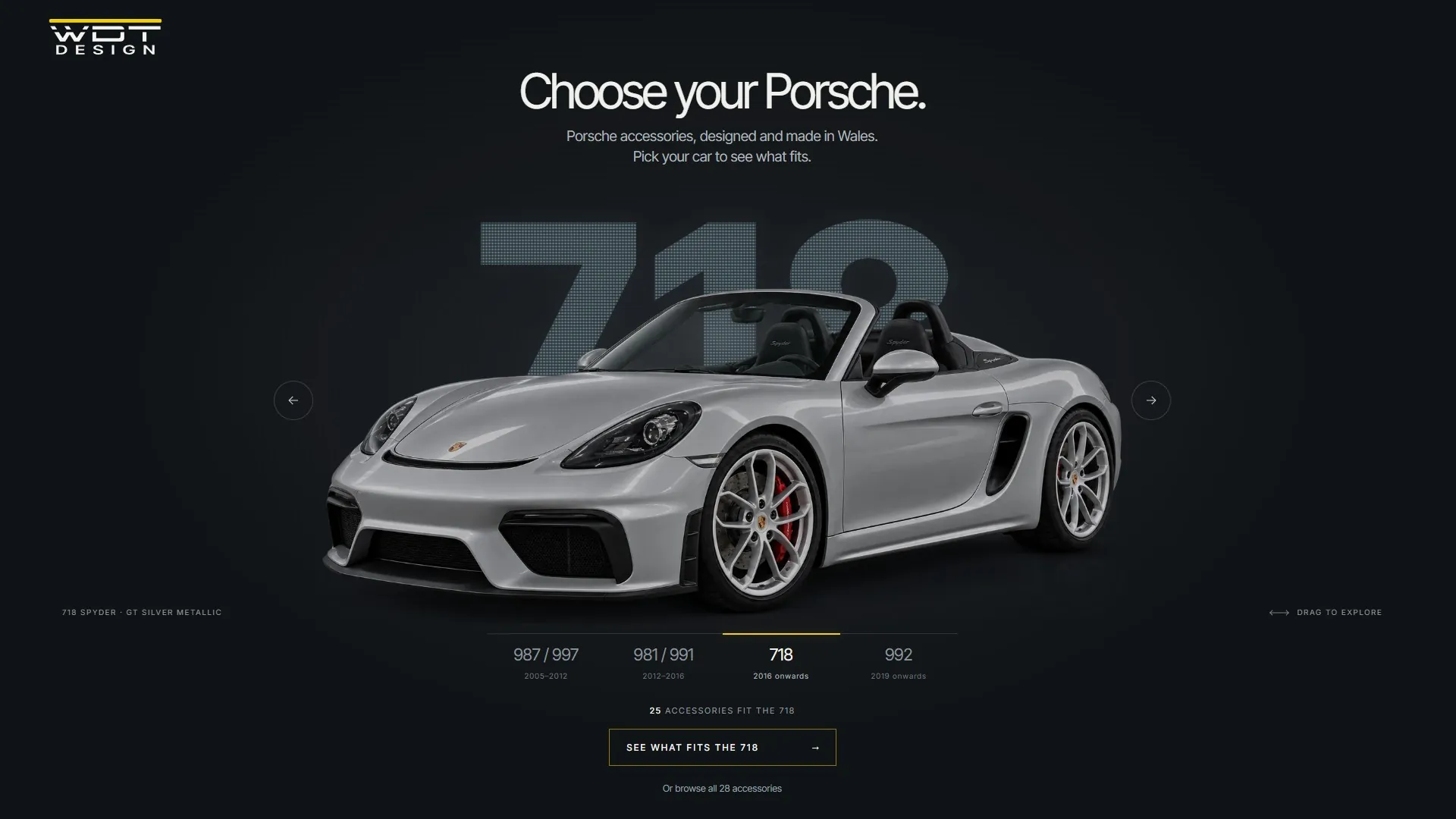 WDT Design showroom with a Porsche 718 Spyder