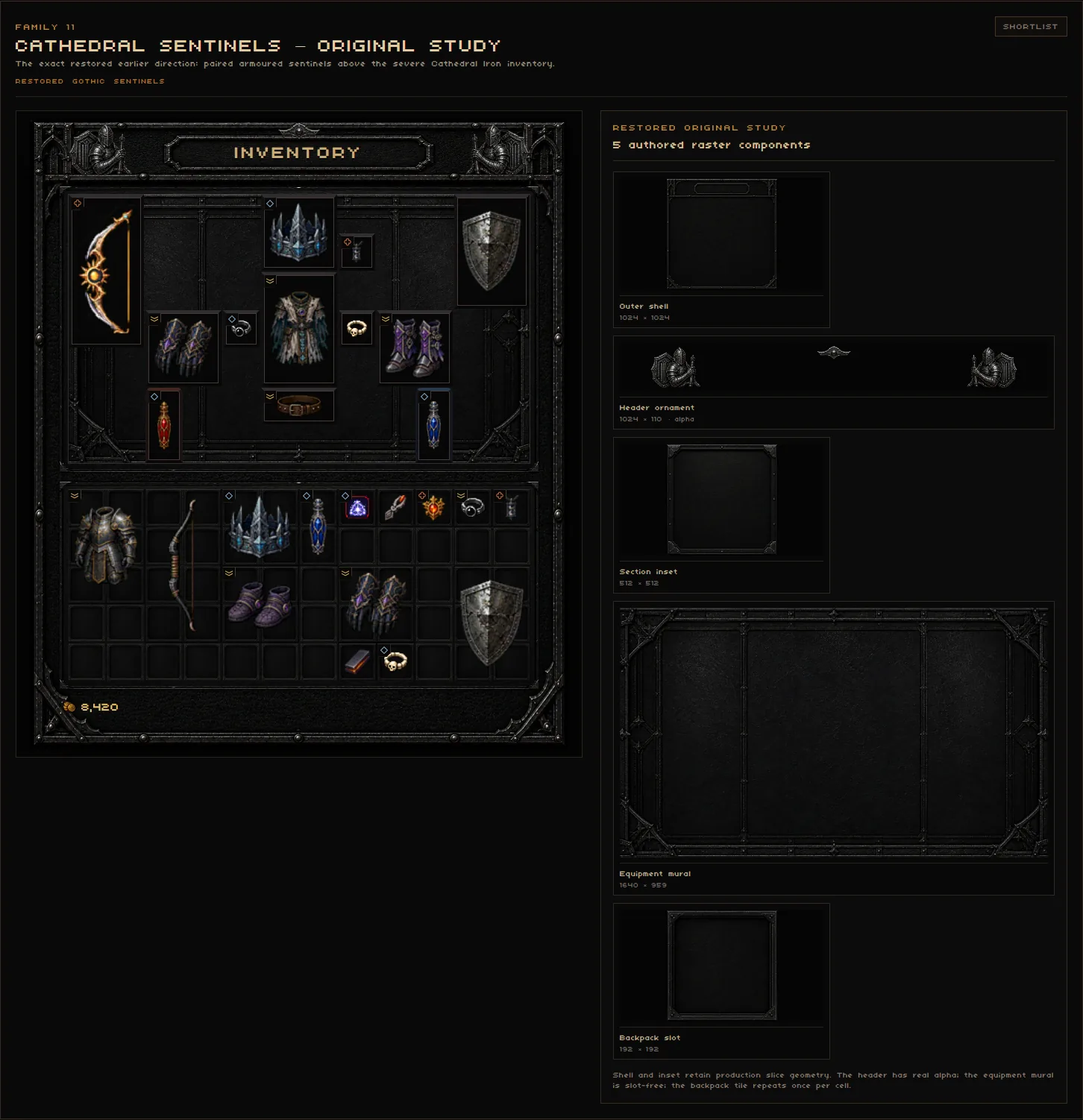 Inventory design study with multi-cell items